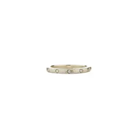 14 Karat White Gold Dot Diamond Band