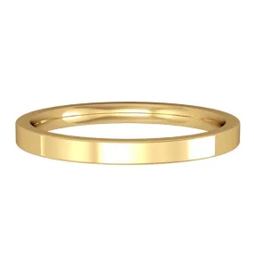 18ct Yellow Gold Gold Premium Flat Court Style Wedding Ring - 2mm