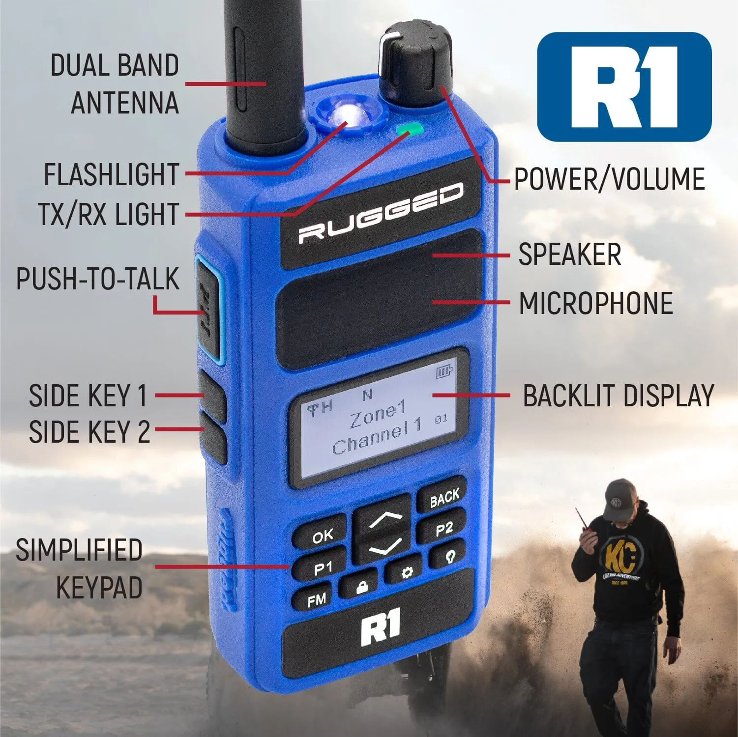 2 PACK - R1 Business Band Digital Analog Handheld Radio - By Rugged Radios