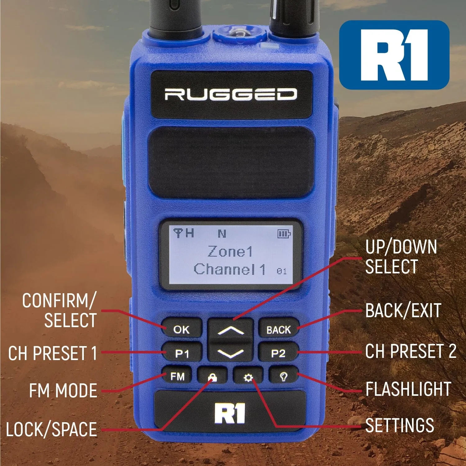 2 PACK - R1 Business Band Digital Analog Handheld Radio - By Rugged Radios