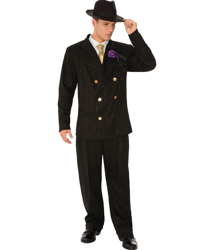 20s Black and Gold Gangster Mens Costume