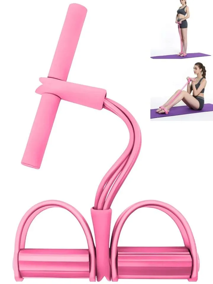 4 Tube Resistance Bands Latex Pedal Ab Exerciser