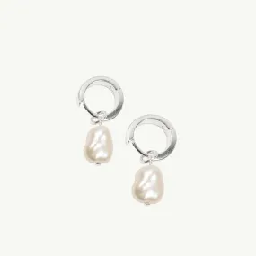 925 LILA PEARL SLEEPER EARRINGS SILVER