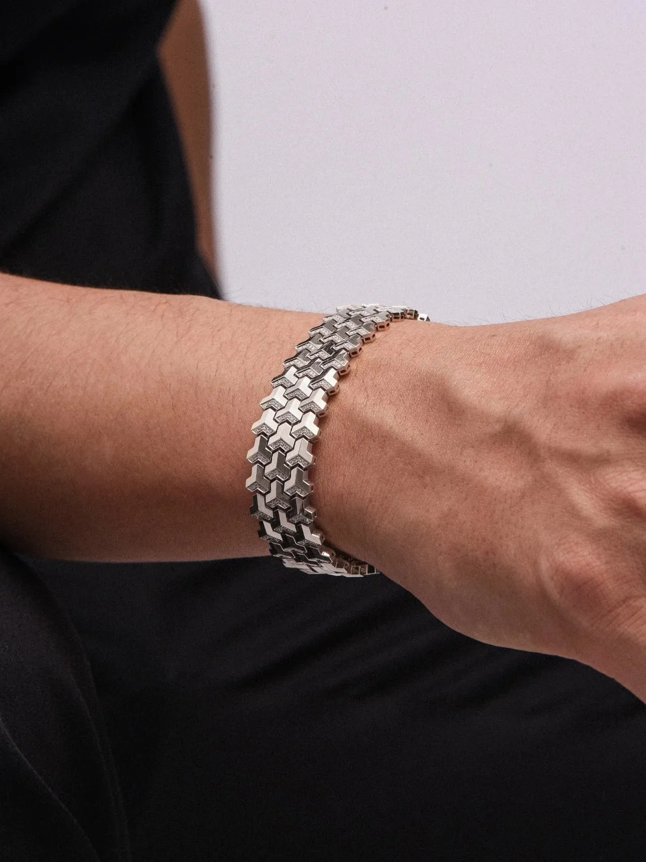 925 Sterling Sliver Armor Bracelet | Triple Row Version