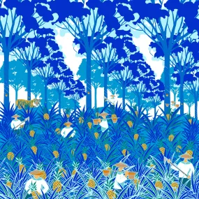 A Tropical Tale in Blue Re-Thread Scarf