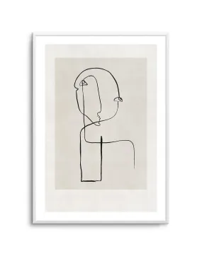 Abstract Face Line Art Art Print