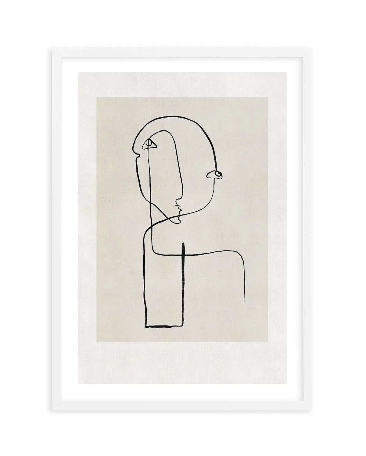 Abstract Face Line Art Art Print