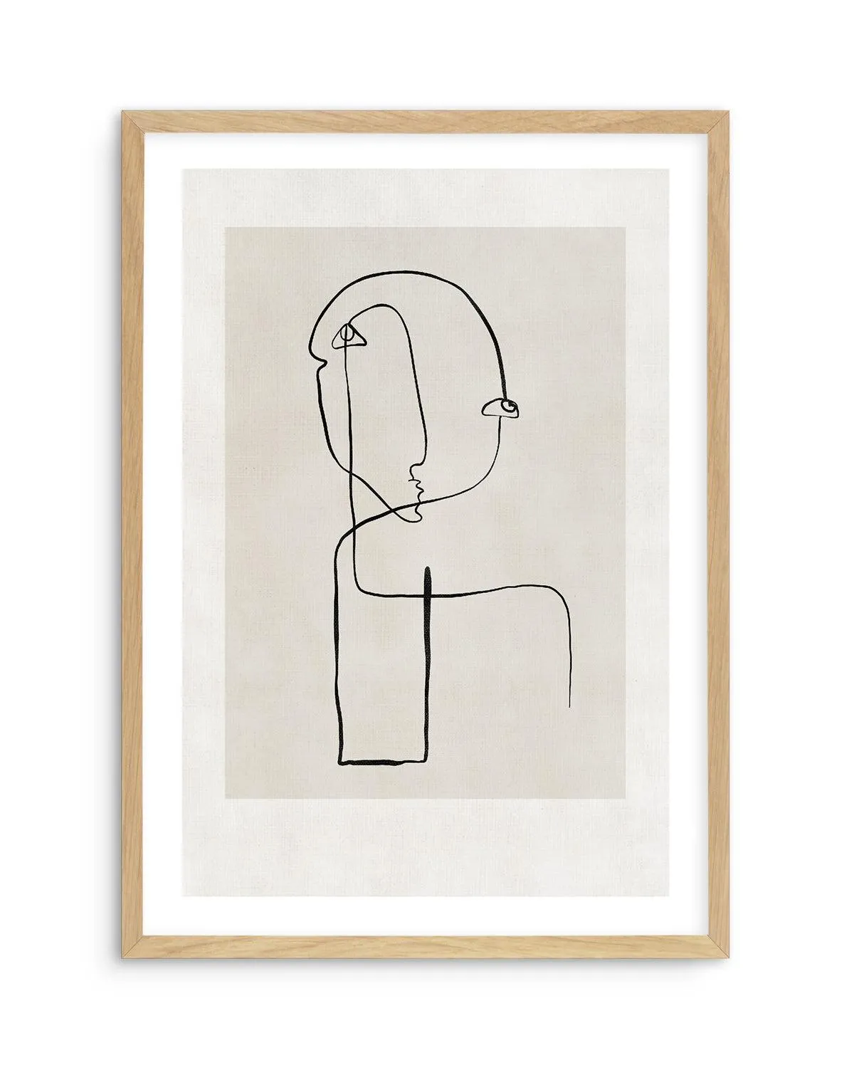 Abstract Face Line Art Art Print