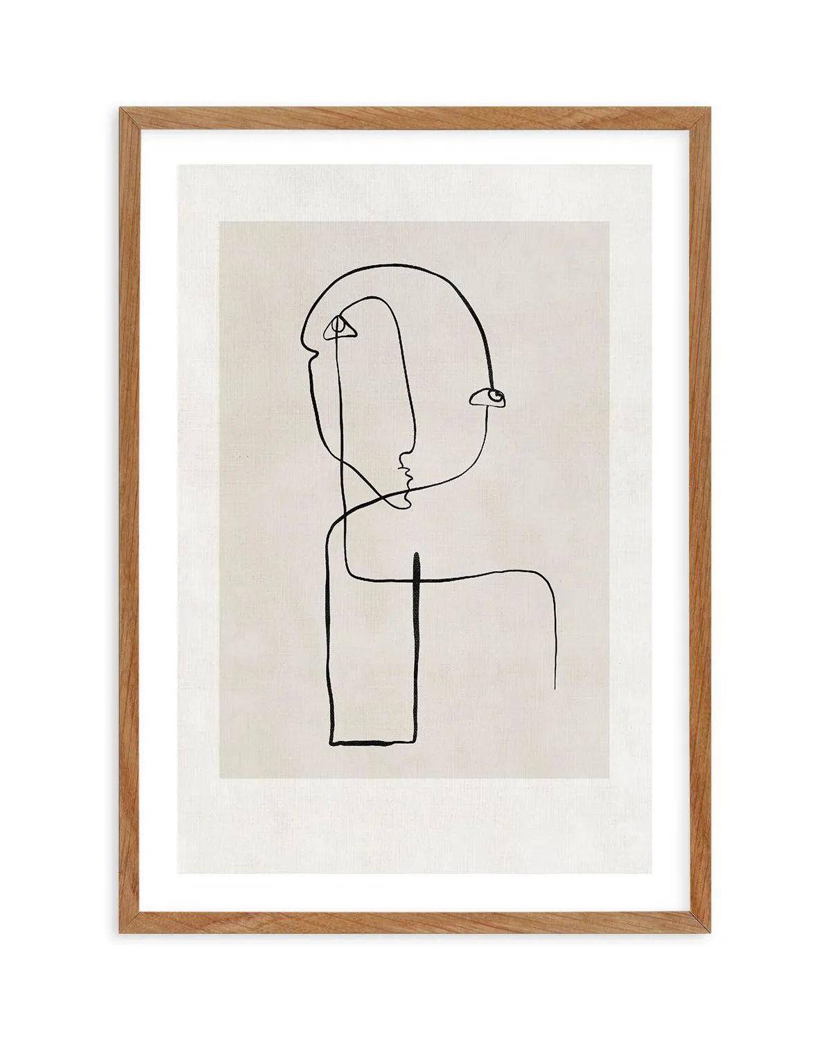 Abstract Face Line Art Art Print