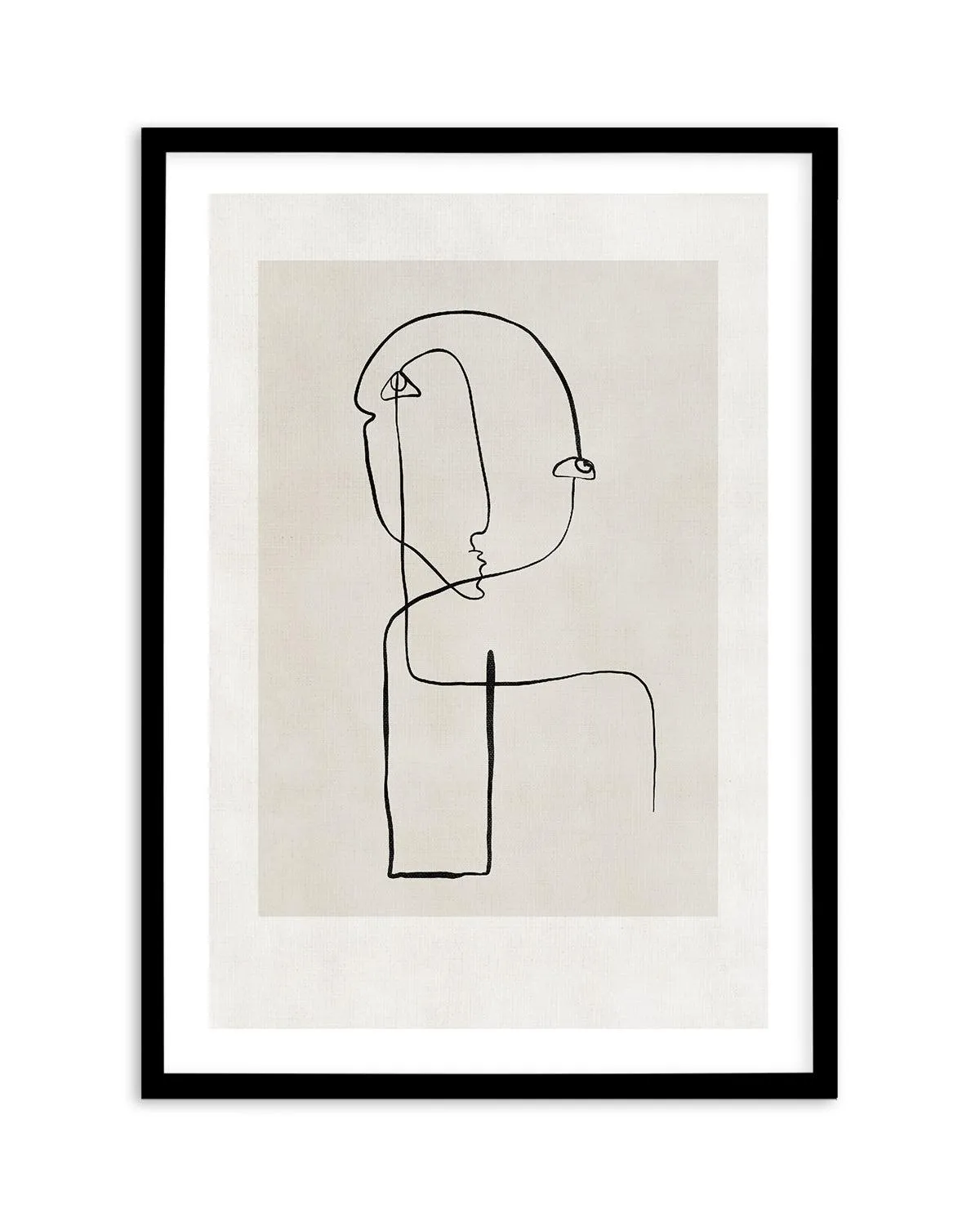 Abstract Face Line Art Art Print