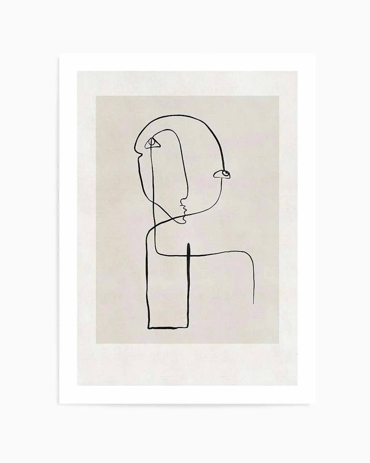 Abstract Face Line Art Art Print