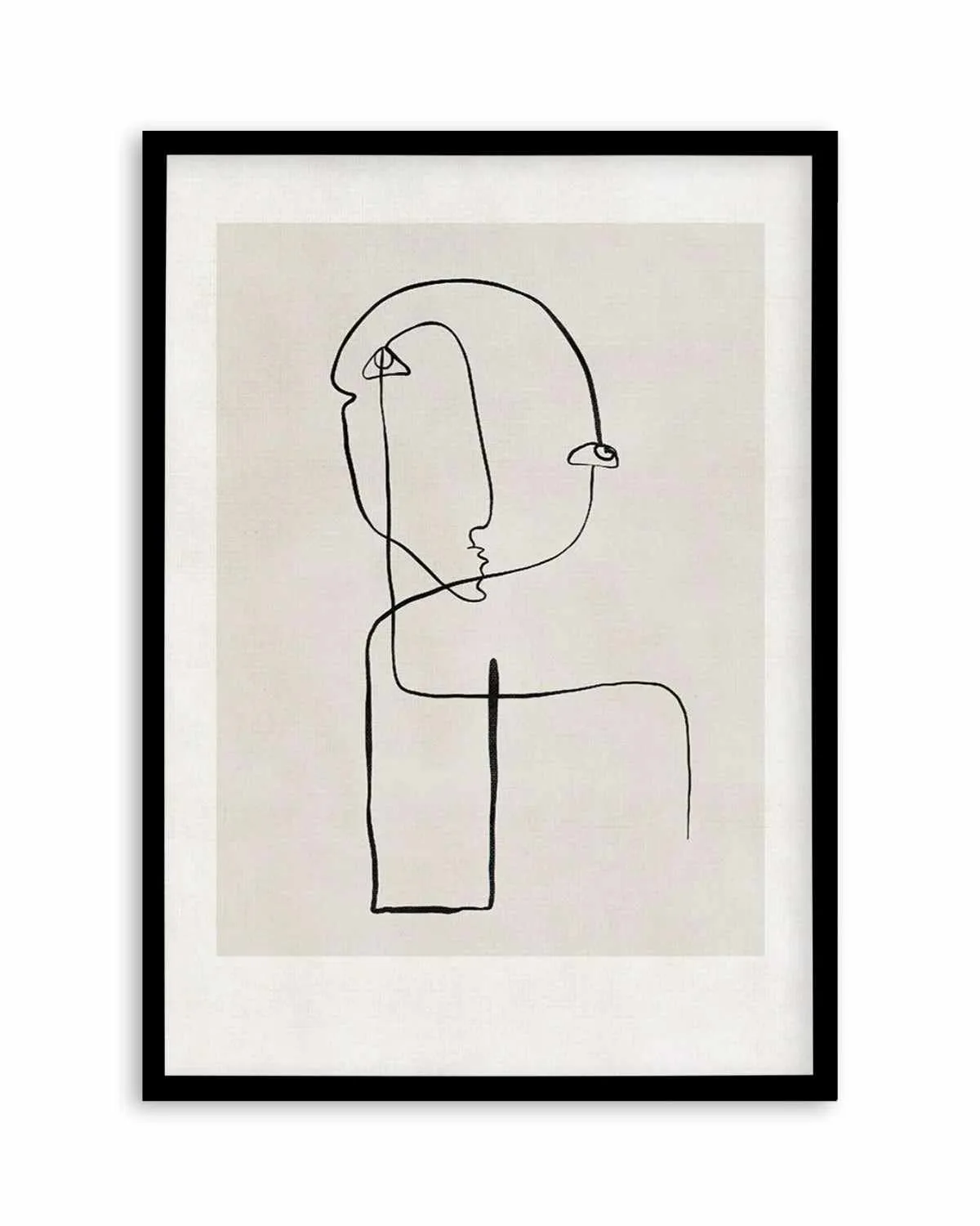 Abstract Face Line Art Art Print