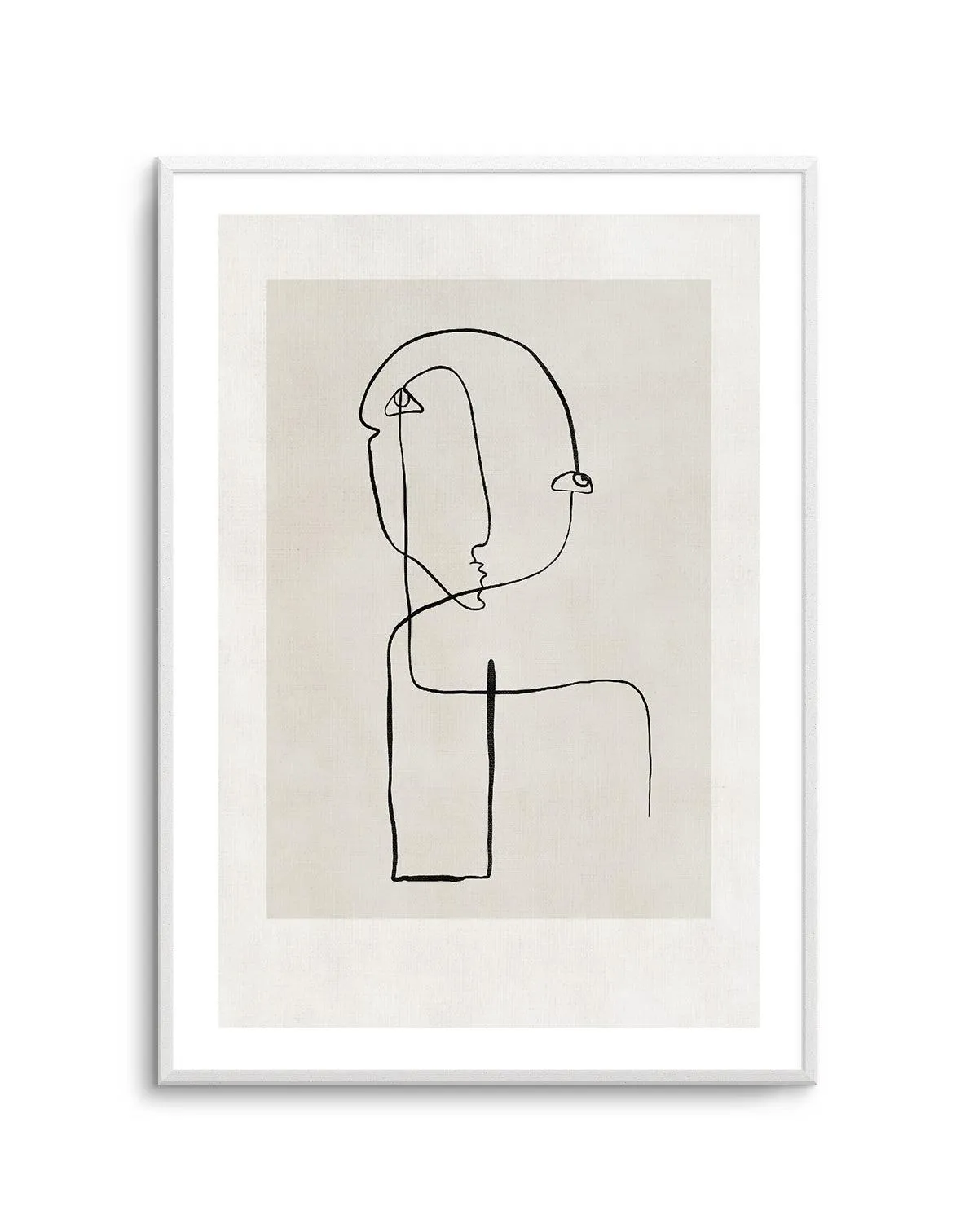 Abstract Face Line Art Art Print