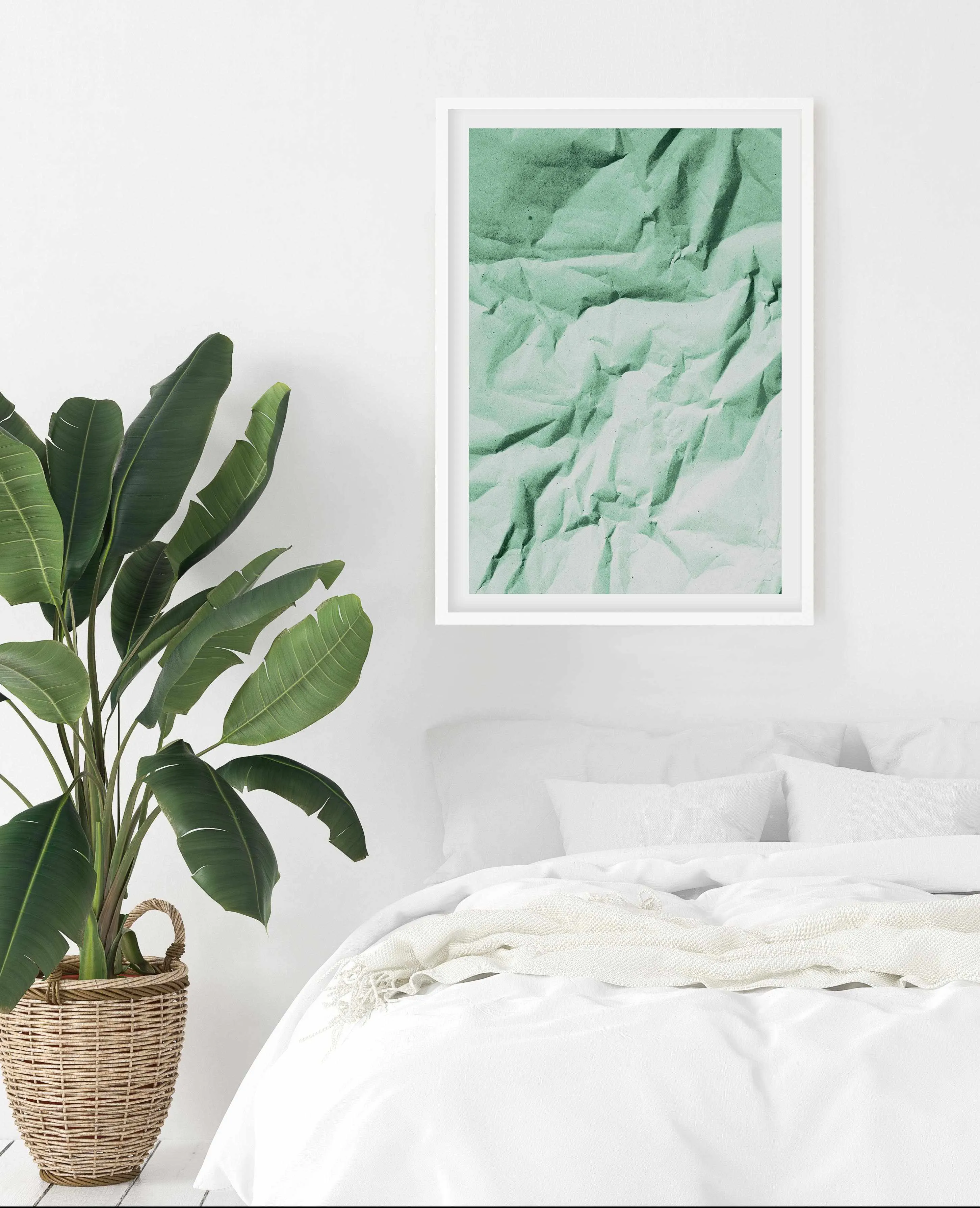 Abstract Green Shadows Art Print