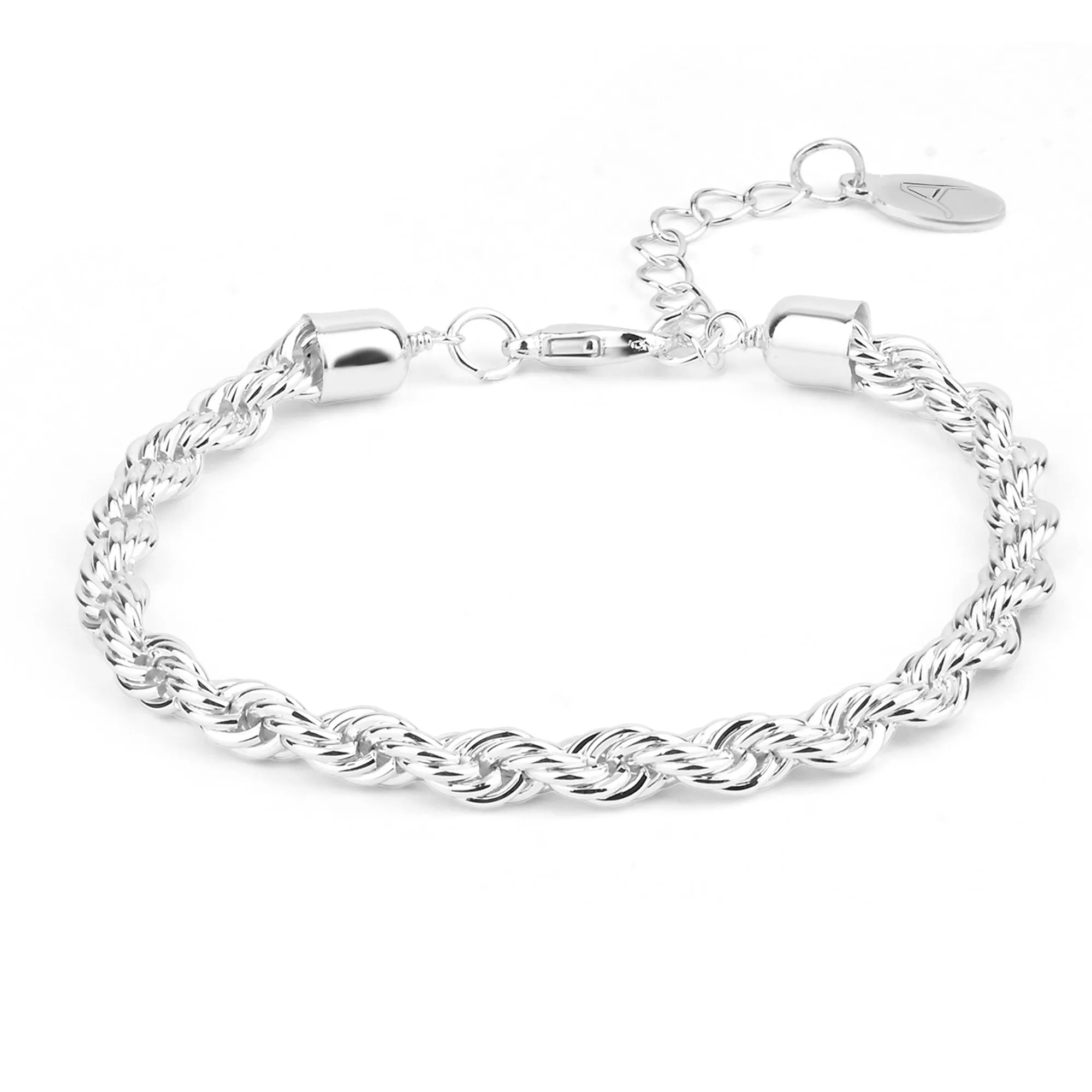 Accessorize London  Women's Silver Twisted Rope Bracelet