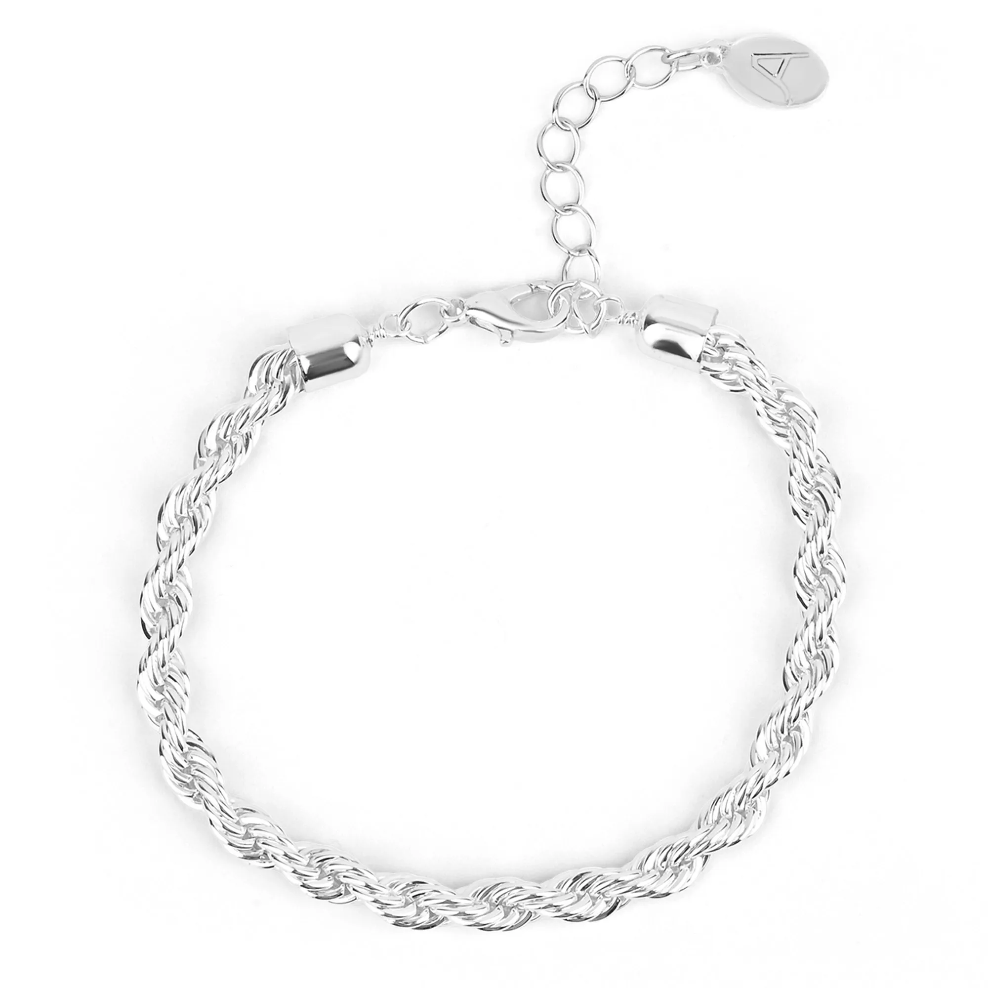 Accessorize London  Women's Silver Twisted Rope Bracelet