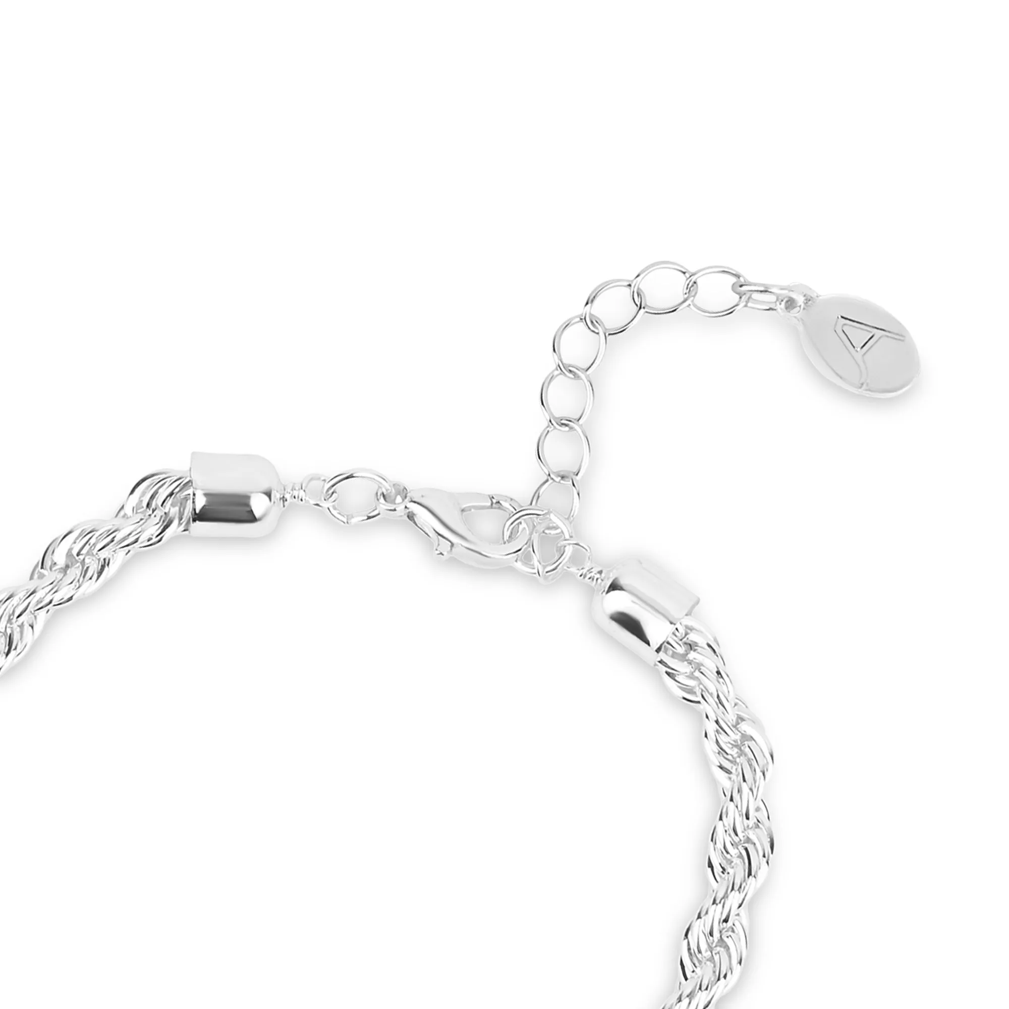 Accessorize London  Women's Silver Twisted Rope Bracelet