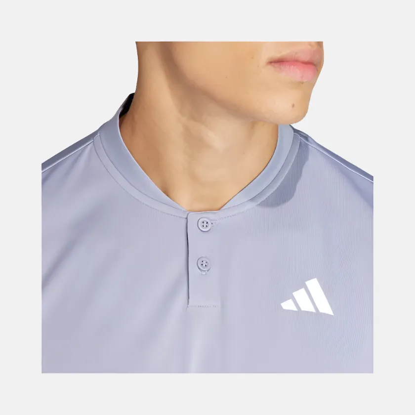 Adidas Club Tennis Henley Men's Tennis Shirt -Silver Violet