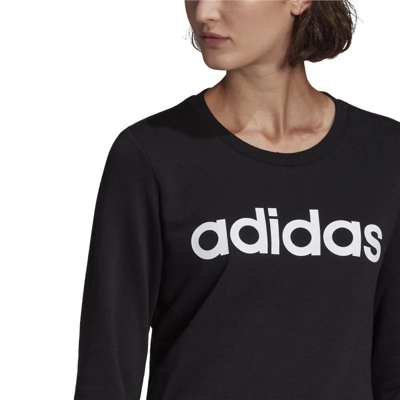 adidas Essentials Logo Sweat Top - Womens - Black/White