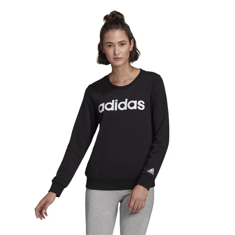 adidas Essentials Logo Sweat Top - Womens - Black/White