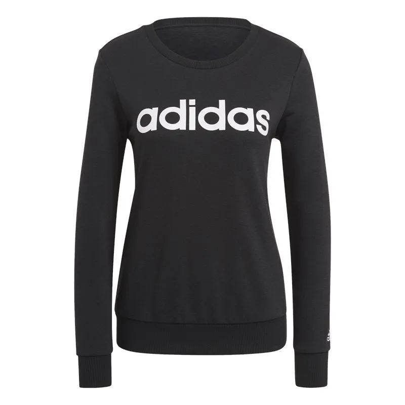 adidas Essentials Logo Sweat Top - Womens - Black/White