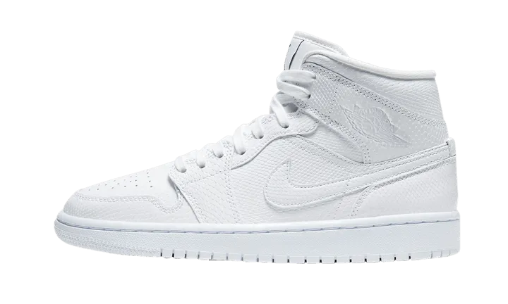 Air Jordan 1 Mid White Snakeskin