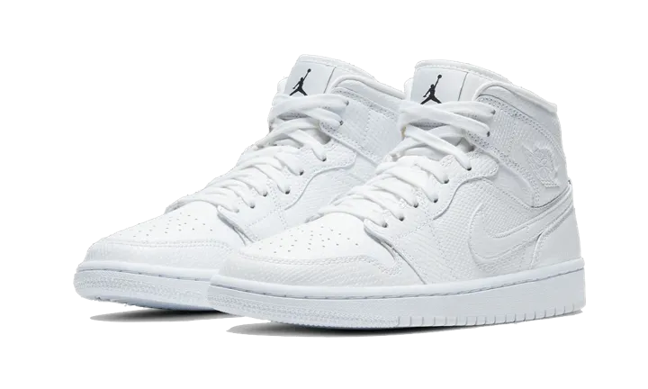 Air Jordan 1 Mid White Snakeskin