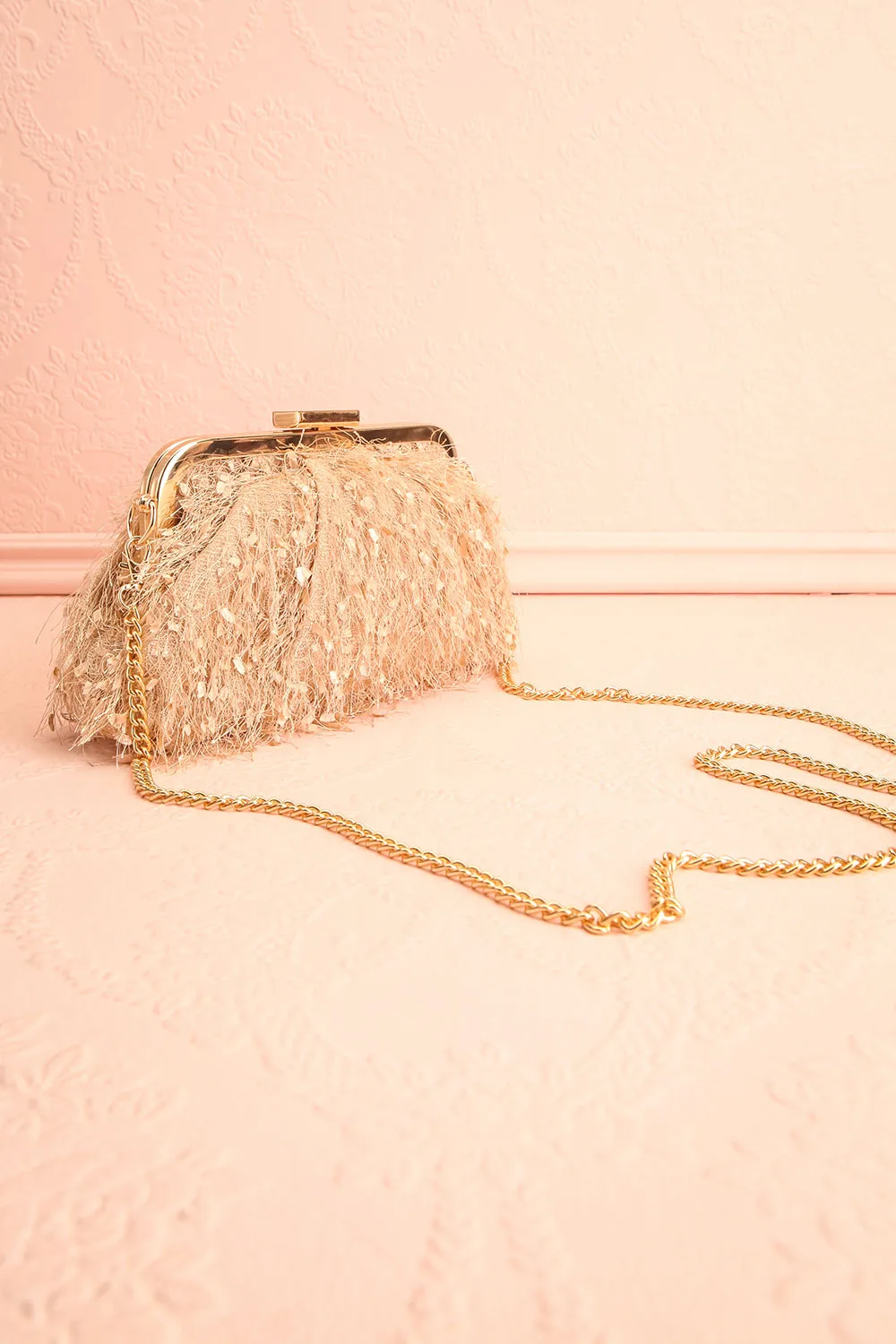 Akaa | Beige Fringe Clutch