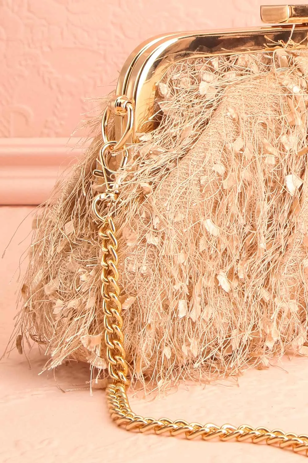 Akaa | Beige Fringe Clutch