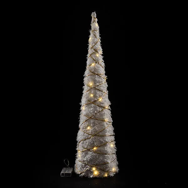 Albero Cono Grande Oro 40 Luci Led 20x80h Cm