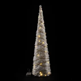 Albero Cono Grande Oro 40 Luci Led 20x80h Cm