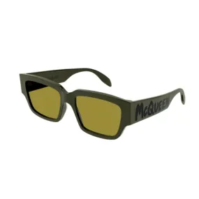 Alexander McQueen Men's Sunglasses Fall Winter Green  Yellow Nylon Nylon Shiny AM0329S 004