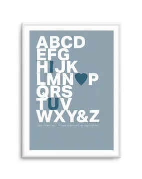 Alphabet Song | 5 Colour Options Art Print