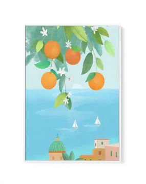 Amalfi Oranges By Petra Lizde | Framed Canvas Art Print