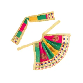 Amman Pavadai - 3 Inches | Lehenga Patka/ Satin with Jari Border Devi Poshak for Deity Decor/ Assorted Colour