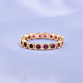 Anillo Sin Fin Fucsia Talla 5 3/4