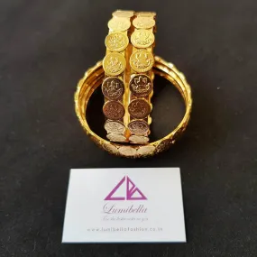 Antique style Lakshmi coin patterned Bangles