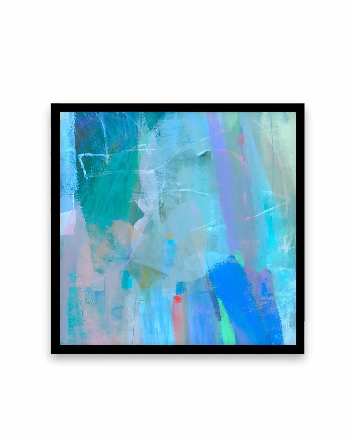 Aqua Strokes by Antonia Tzenova Art Print