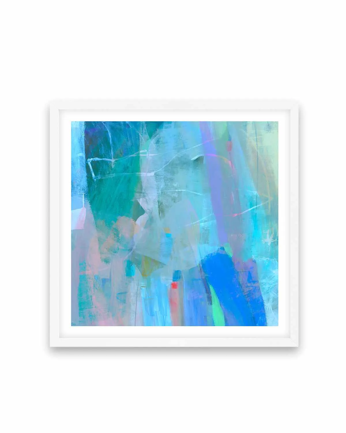 Aqua Strokes by Antonia Tzenova Art Print