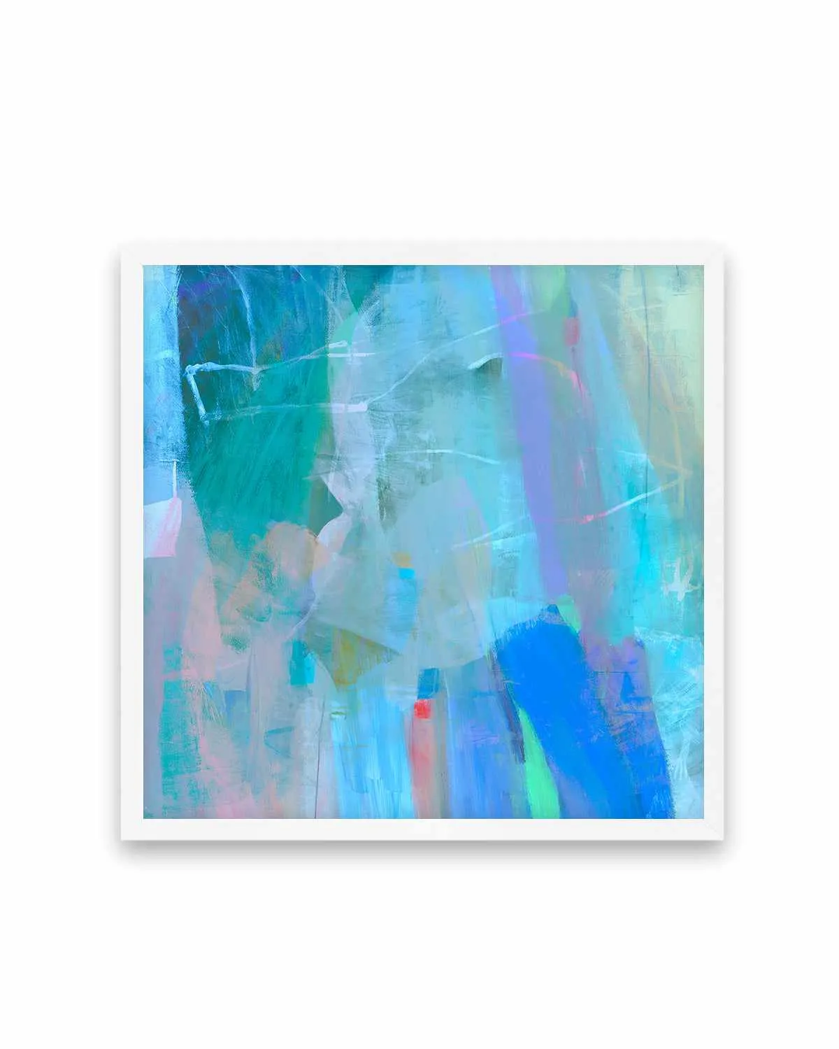 Aqua Strokes by Antonia Tzenova Art Print