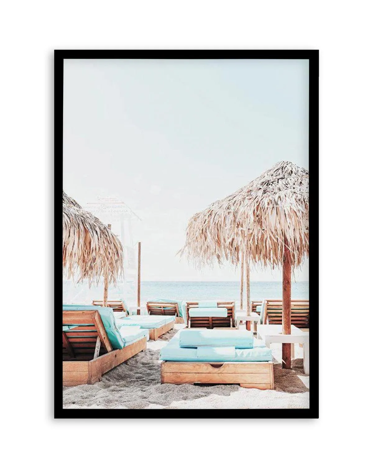 Aqua Sunlounges Art Print