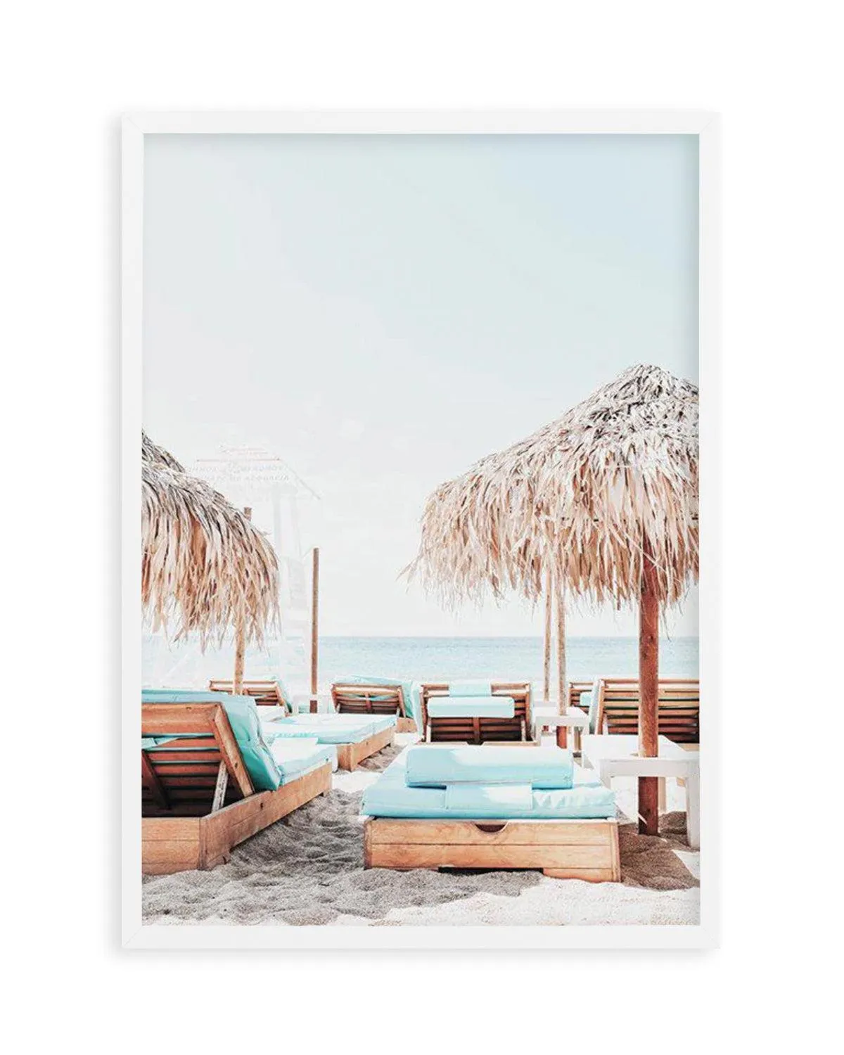 Aqua Sunlounges Art Print