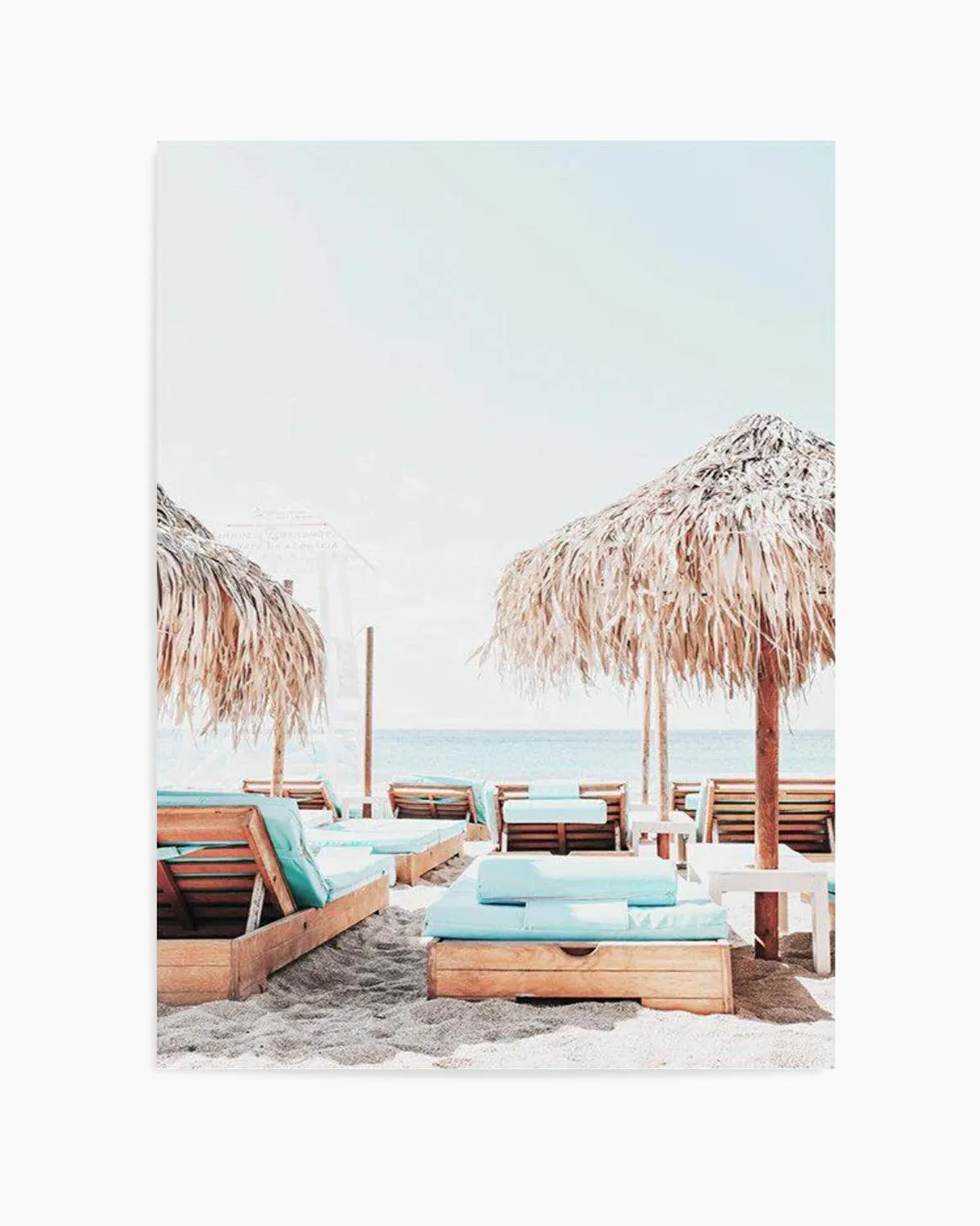 Aqua Sunlounges Art Print