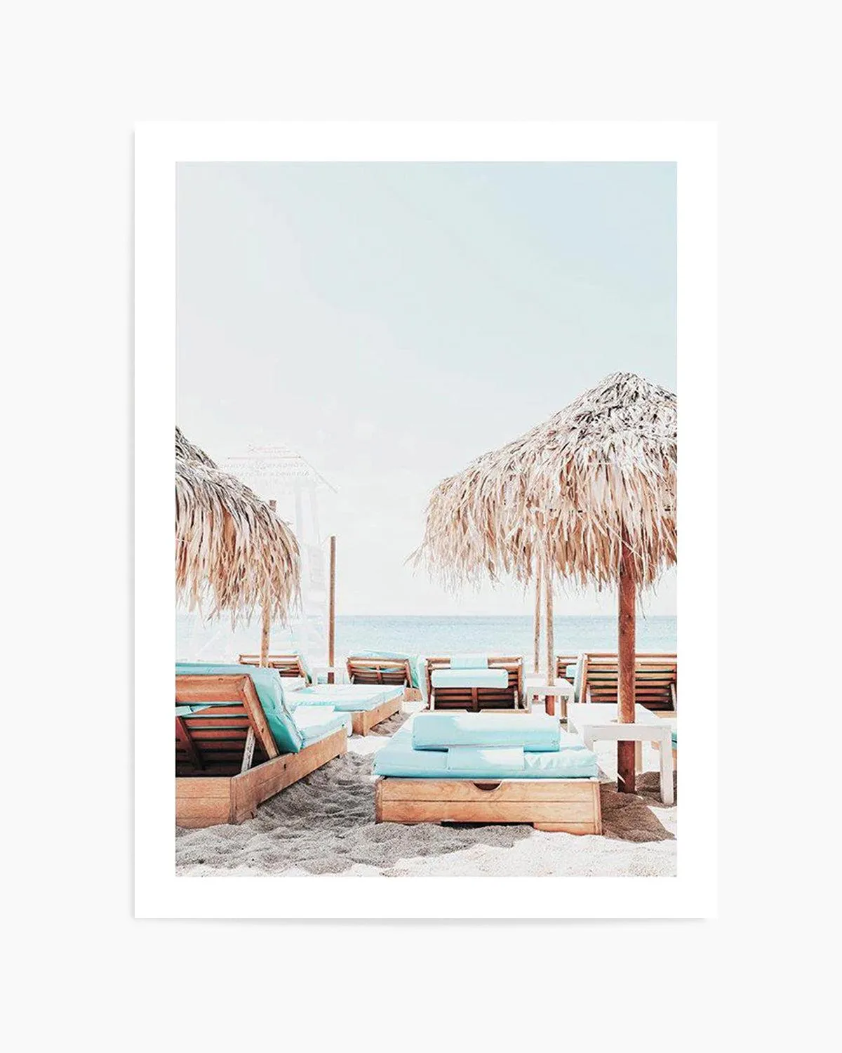 Aqua Sunlounges Art Print