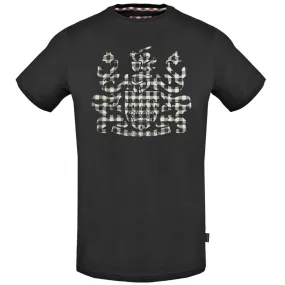 Aquascutum Check Aldis Crest Black T-Shirt