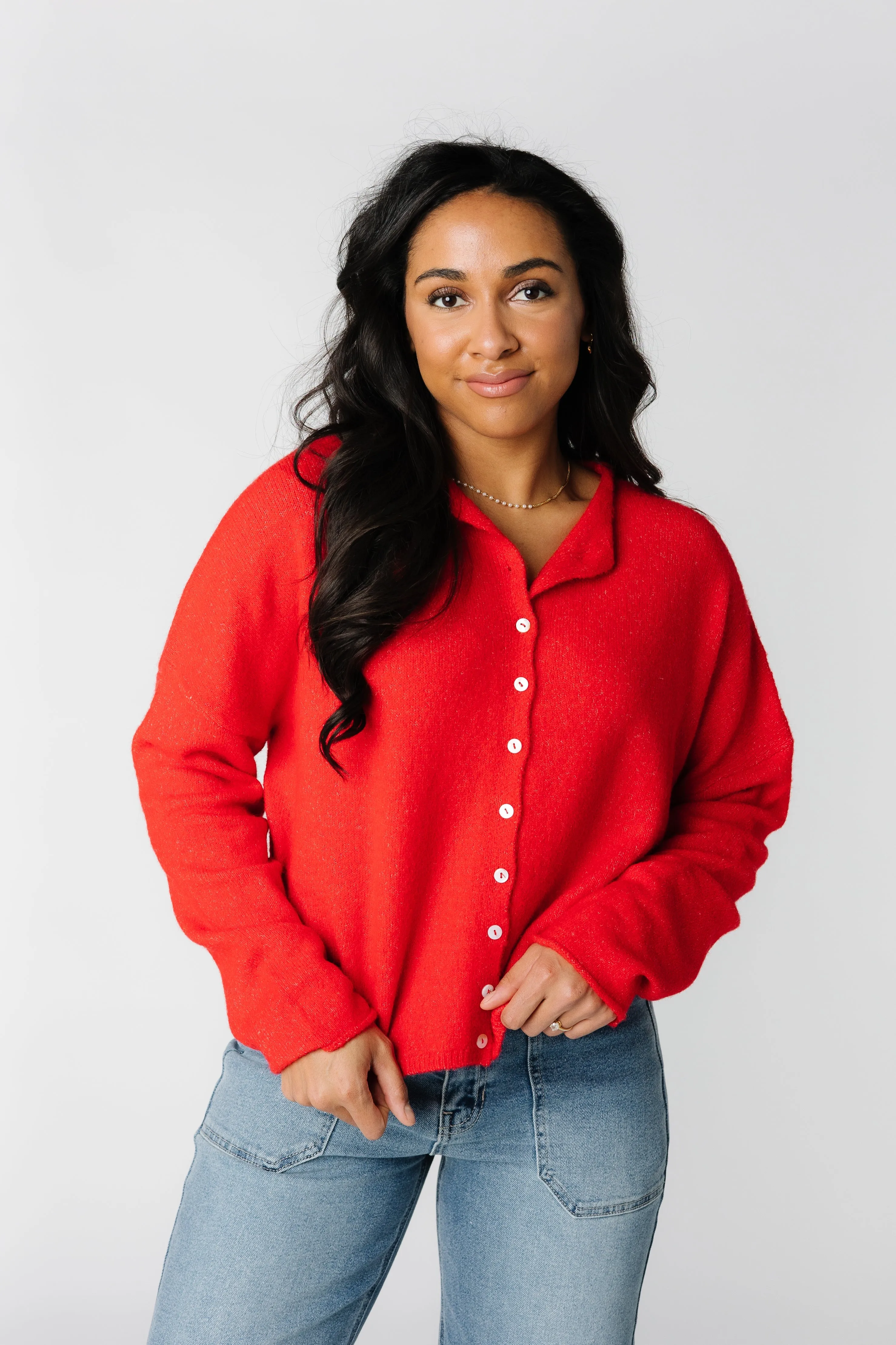 Aria Soft Cardigan - Red