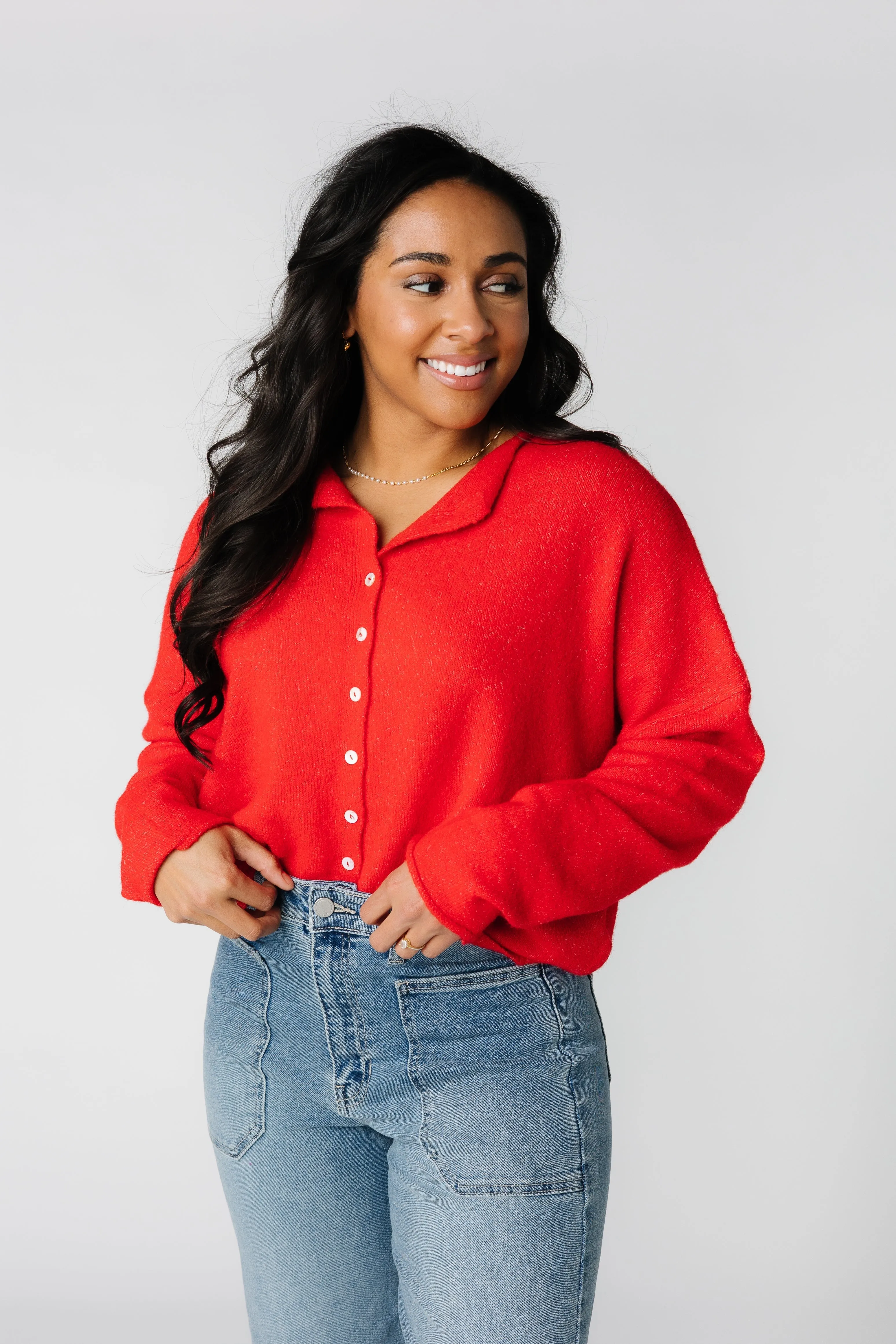 Aria Soft Cardigan - Red