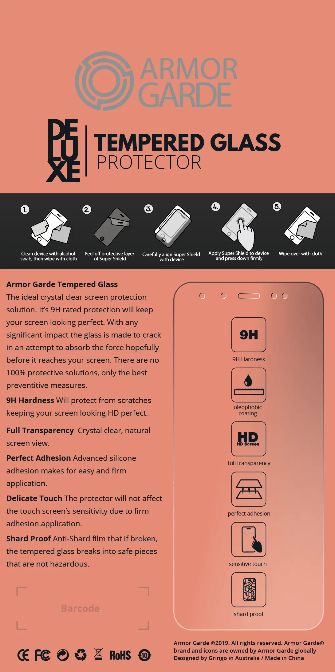 ARMORGARDE TEMPERED GLASS FOR IPHONE 12