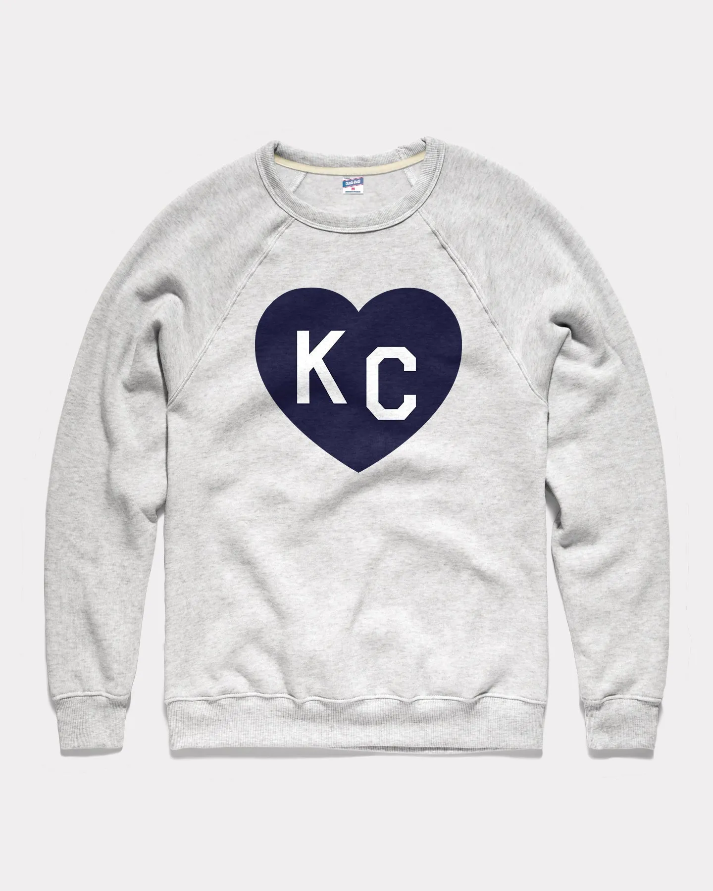 Ash & Navy KC Heart Crewneck