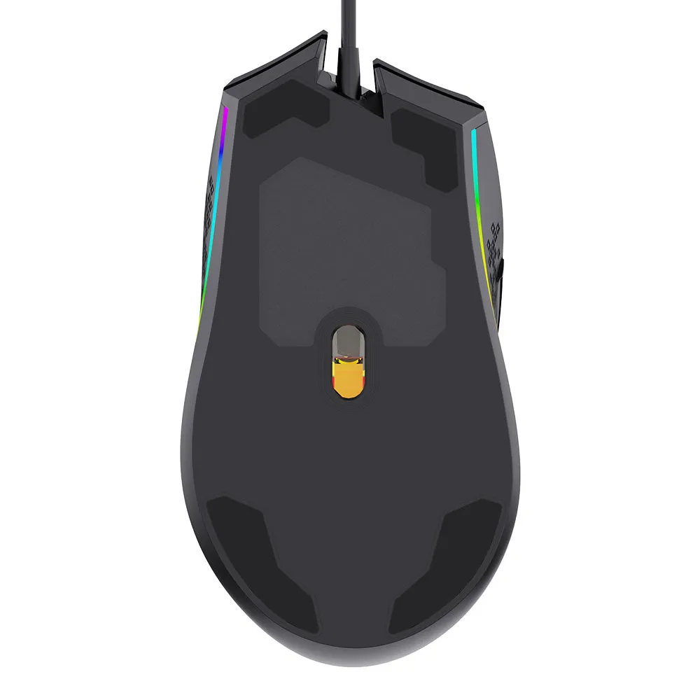 Aula Wind F805 Wired Rainbow Gaming Mouse 6400Dpi - Black